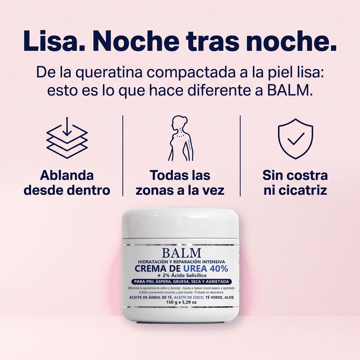 Lisa. Noche tras noche. Ablanda desde dentro, todas las zonas a la vez, sin costra ni cicatriz