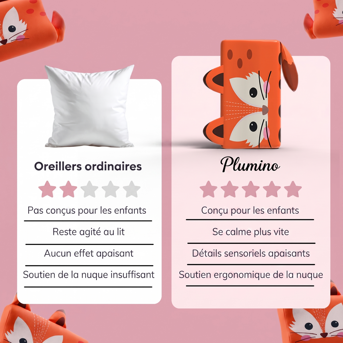 Plumino vs oreillers ordinaires